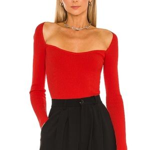 Naomi Sweetheart Bodysuit in Red